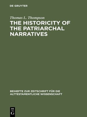 cover image of The Historicity of the Patriarchal Narratives